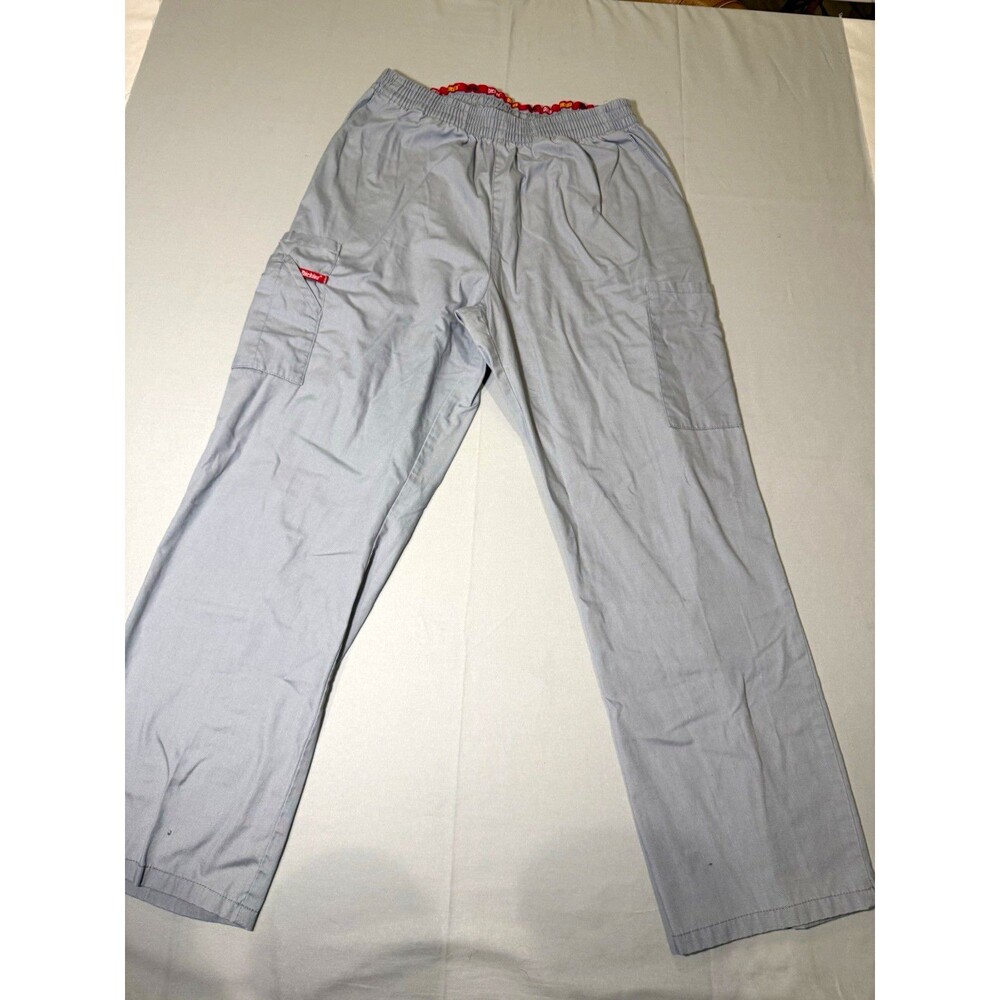 Dickies 86106 Gray Scrub Pants M Cotton Blend Twill Classic Fit Elastic